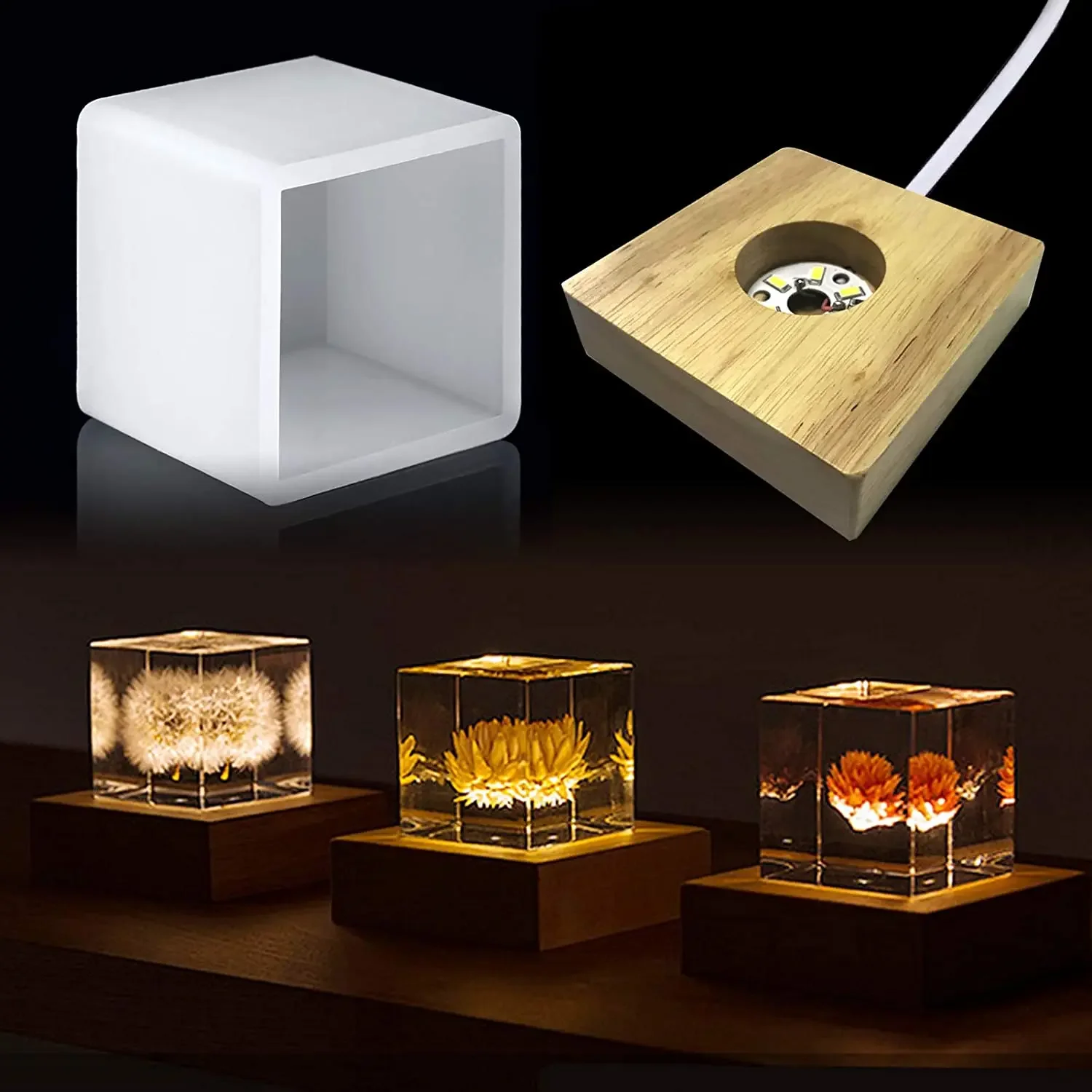 Woodworking Resin - Square Light Resin Mold,led Silicone Molds
