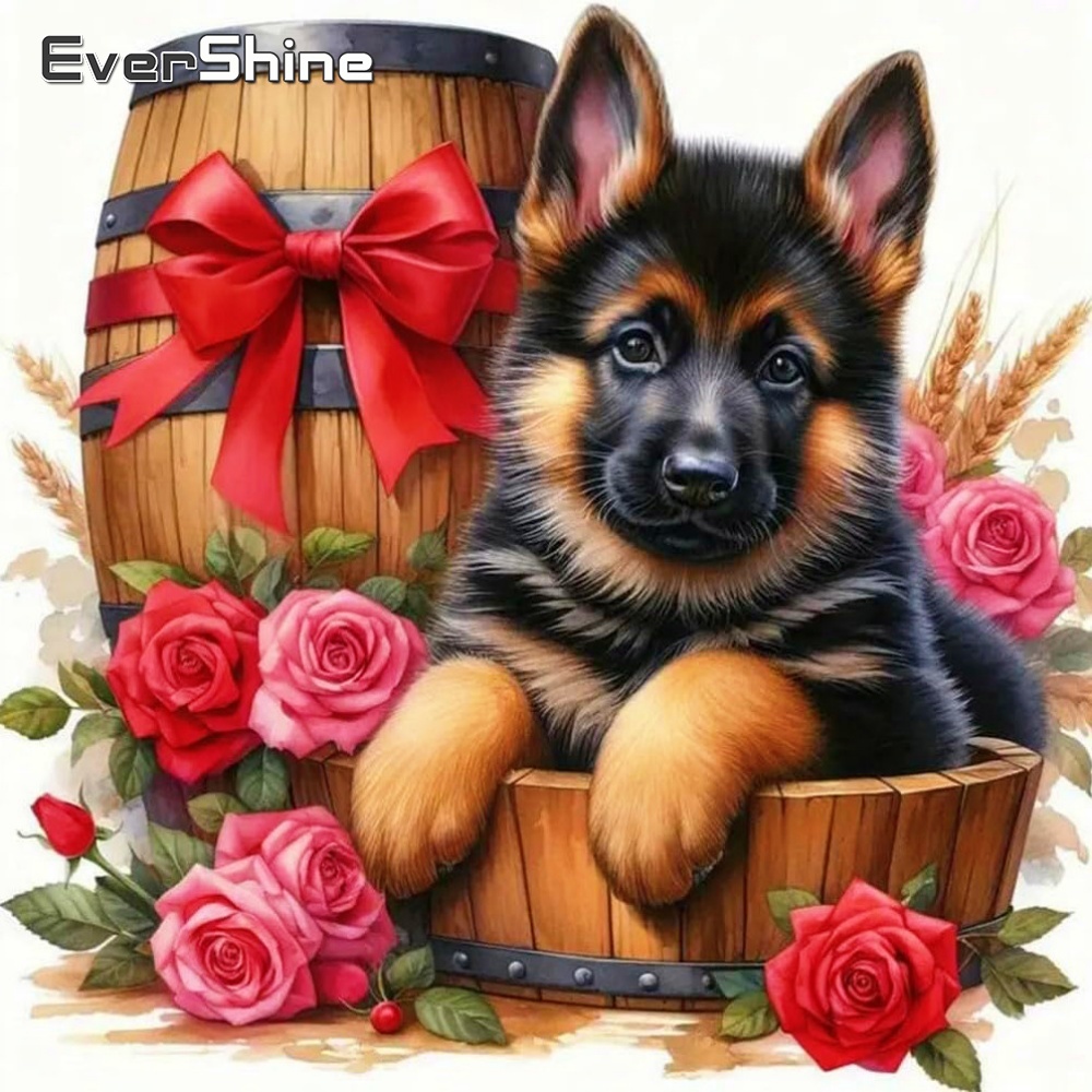 Woodworking Resin - Evershine Diamond Mosaic Dog Animal Cross